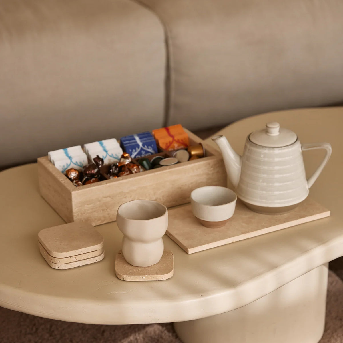 Mooisa travertine dienblad M